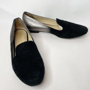 M.Gemi The Petalo Black and Silver Metallic Flat